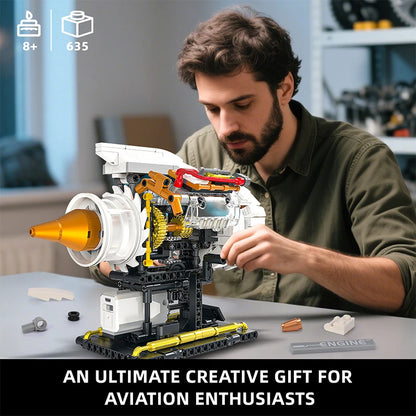 Aircraft Jet Engine Building Blocks – 635pcs Electric MOC Model