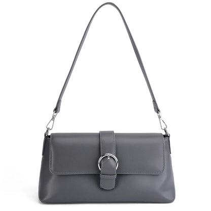 Genuine Leather Crossbody Bag for Women – Lightweight Buckle Shoulder Bag
