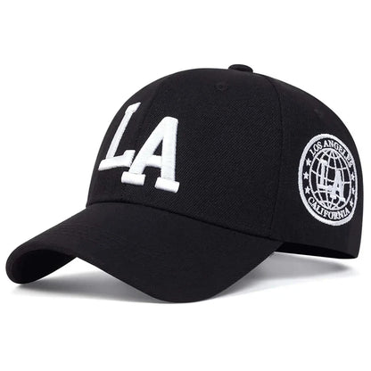 LA Rose Embroidery Baseball Cap – Adjustable Snapback Hat for Men & Women