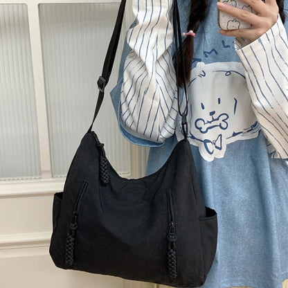 Nylon Crossbody Shoulder Bag for Women – Multi-Pocket Lightweight Tote