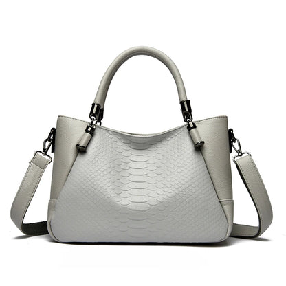 Snakeskin Leather Tote Bag for Women – Luxury Shoulder Handbag