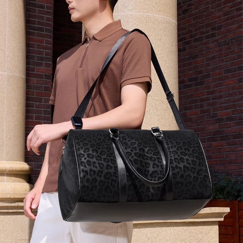 Leopard Print Travel Duffle Bag – Gym, Overnight & Business