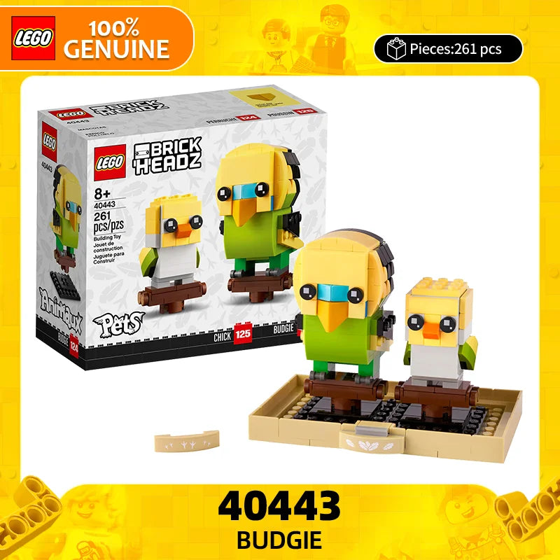 LEGO BrickHeadz Pets 40443 Budgie & Cockatiel – 261-Piece Building Set