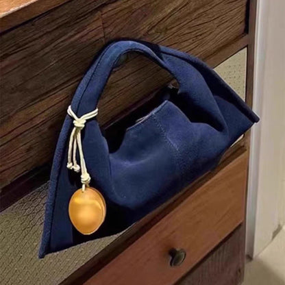Suede Leather Boston Bag – Women's Luxury Shoulder Tote
