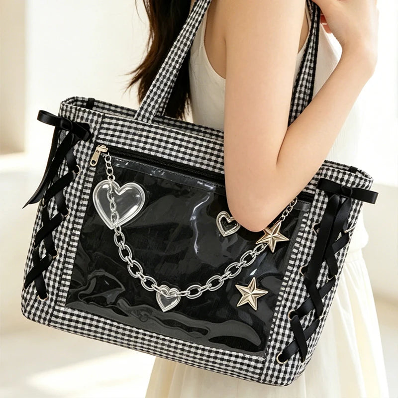 Ribbon Ita Bag Women's Large Capacity Tote Shoulder Bag
