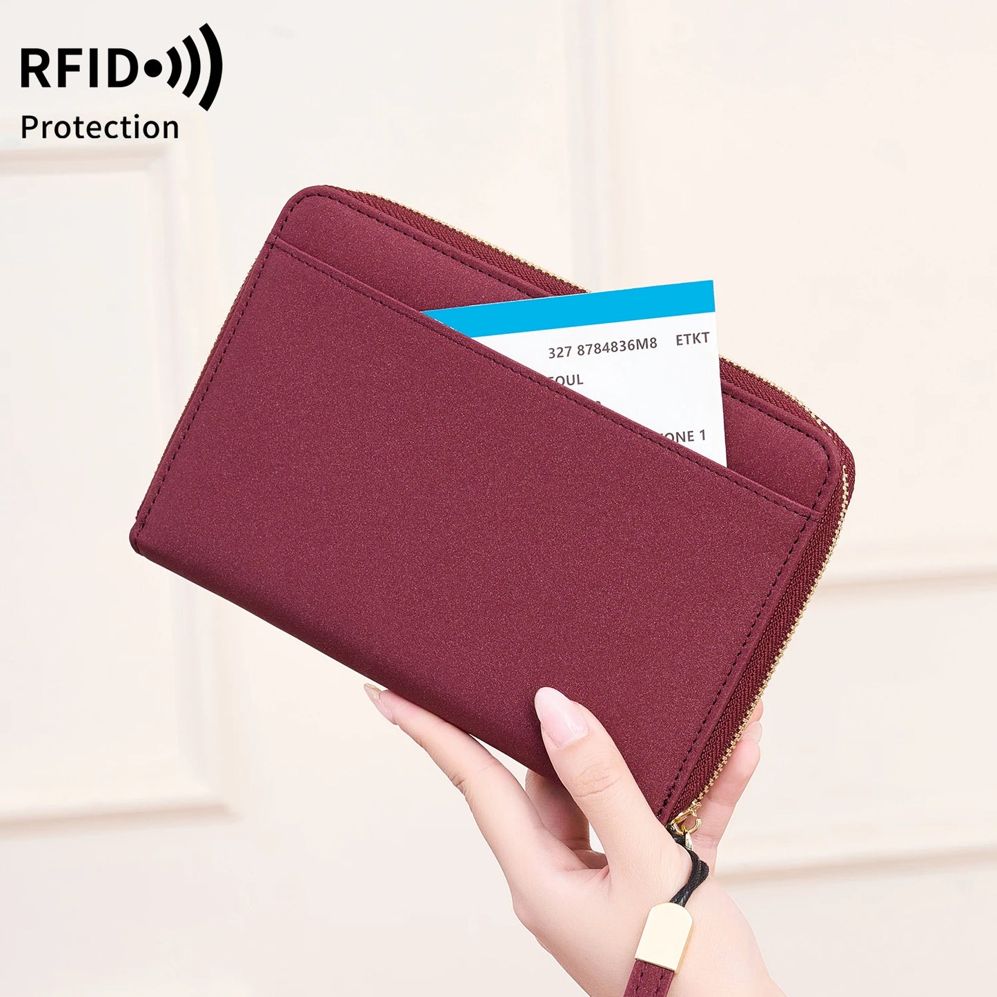 Passport Holder Travel Wallet – RFID Zip Organizer