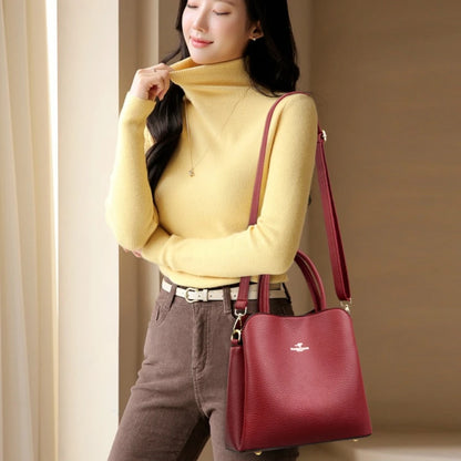 Luxury PU Leather Tote Bag – Women's Designer Crossbody Shoulder Bag
