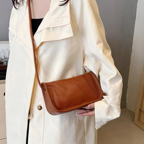 Genuine Leather Crossbody Bag for Women – Cowhide Shoulder Purse