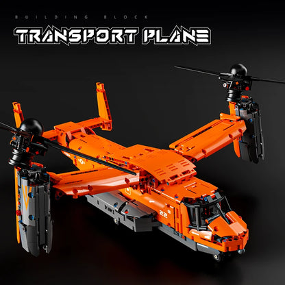 Osprey Tiltrotor Aircraft Building Blocks Set – 1747 Pieces Military Plane Toy