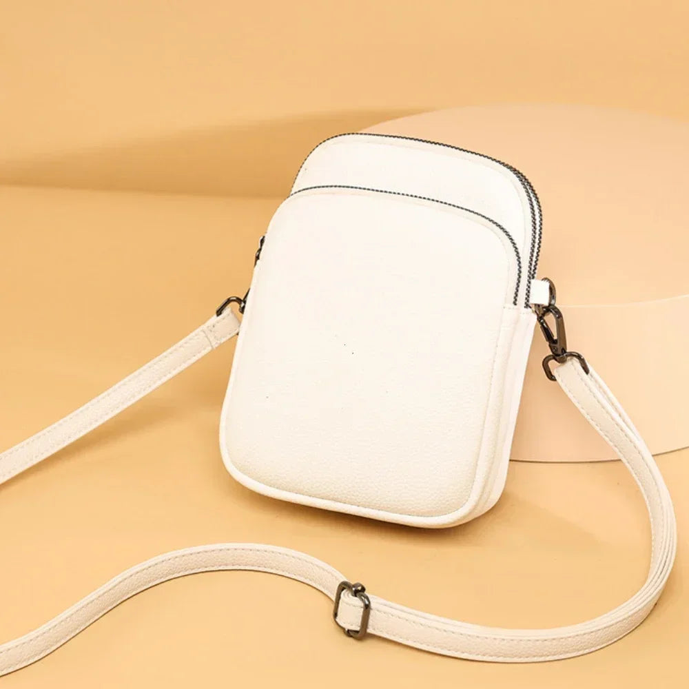 2025 New 100 Genuine Cowhide Women S Leather Mobile Phone Bag Crossbody Bags Designer Messenger