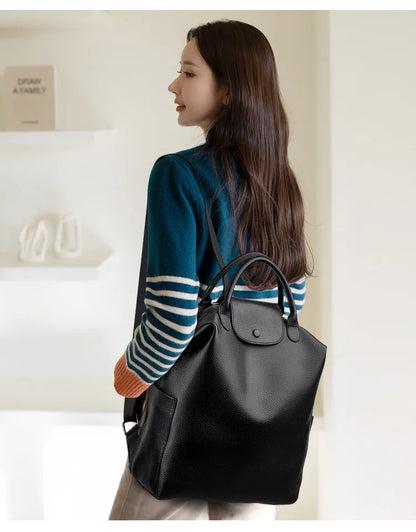 Genuine Leather Women Backpack – Luxury Designer Style