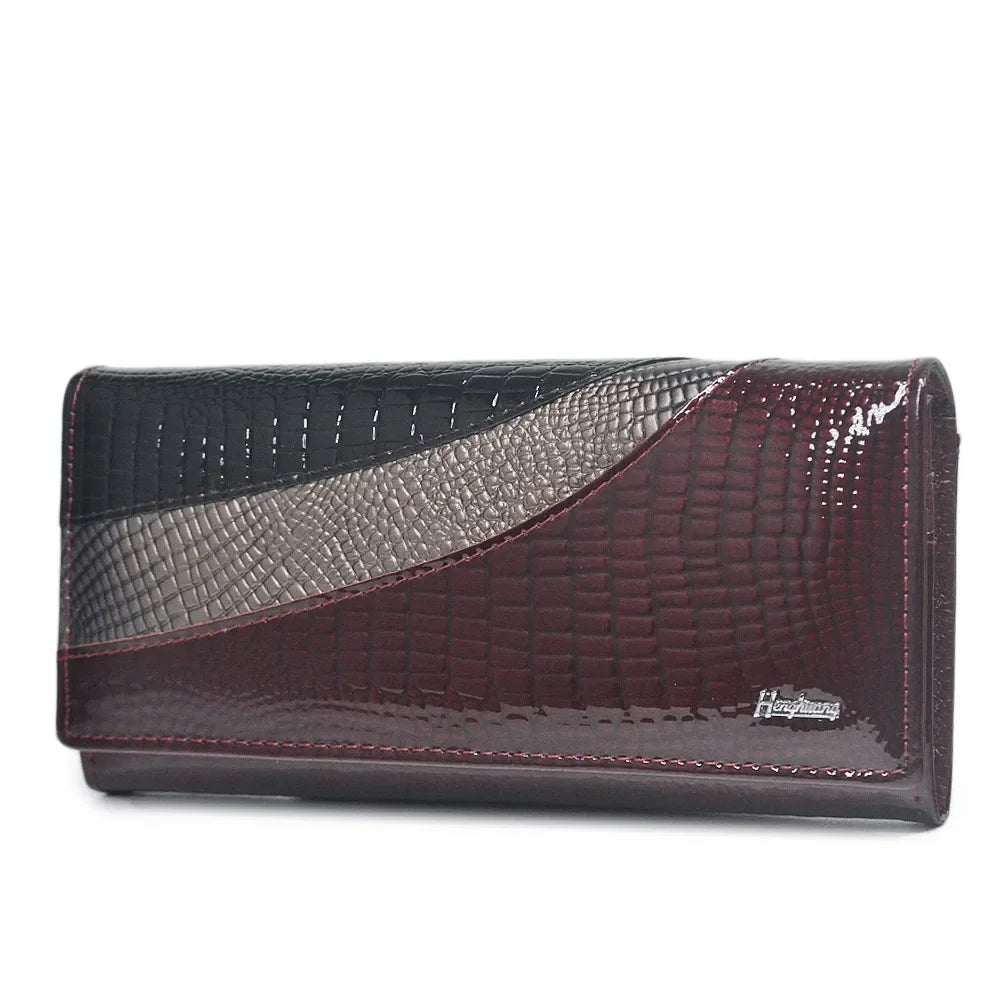 Women's Alligator Leather Long Wallet – Multi-Color Hasp Purse