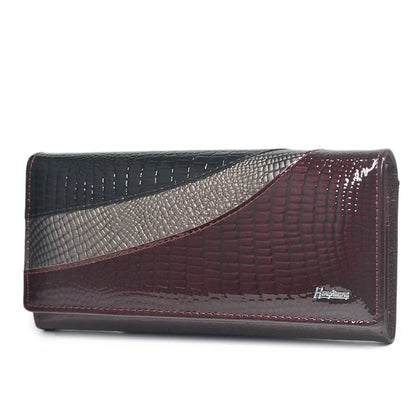 Women's Alligator Leather Long Wallet – Multi-Color Hasp Purse