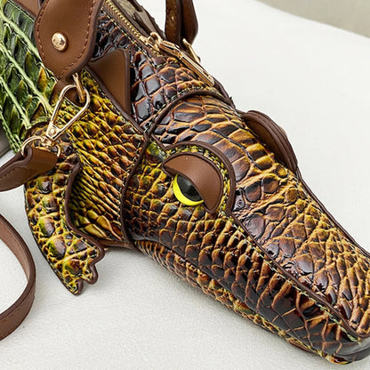 Crocodile Shaped Handbag – Women's Luxury 3D Animal Shoulder Bag