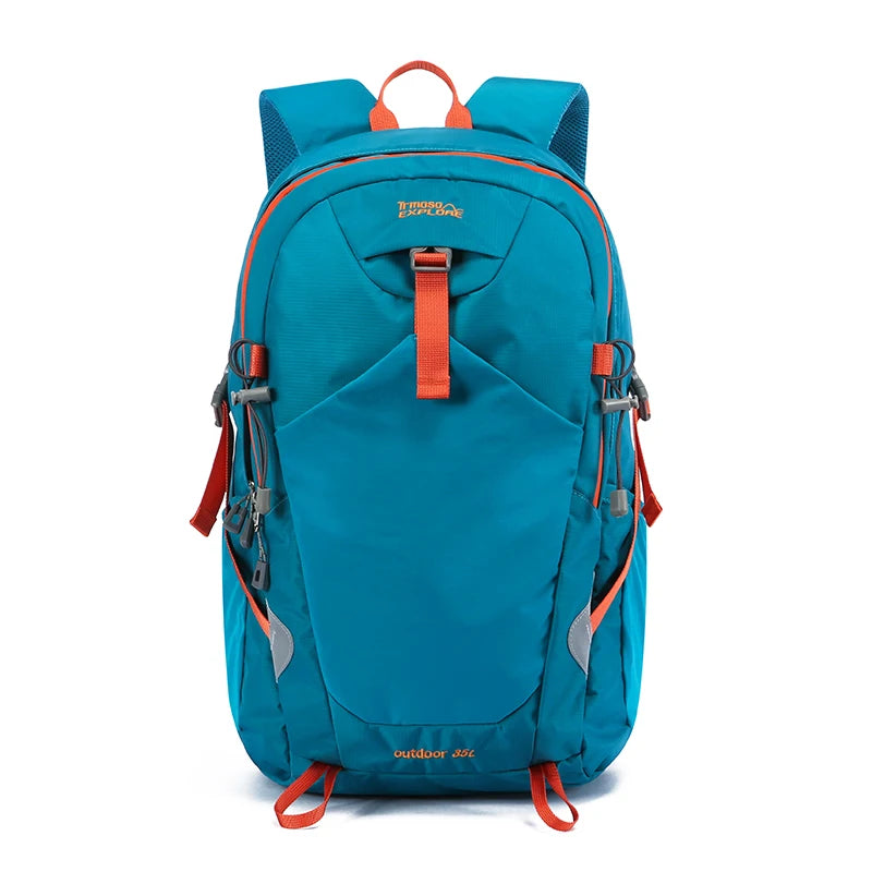Hiking Backpack 35L – Durable Nylon Outdoor Pack with Reflective Strip