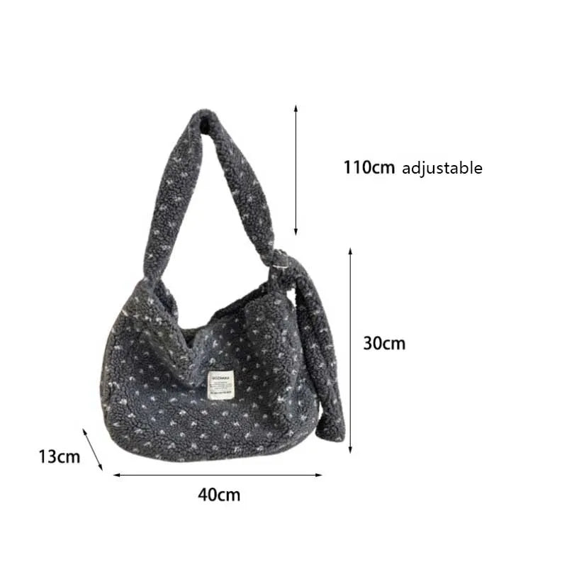 Plush Sherpa Large Crossbody Bag for Women