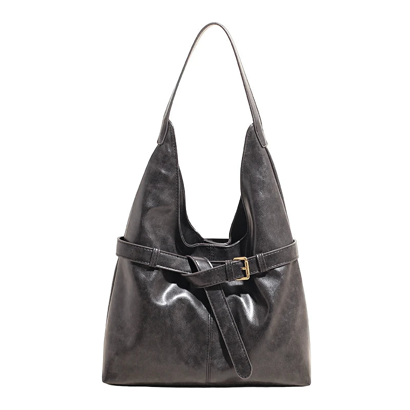 Retro PU Leather Hobo Bag – Large Capacity Shoulder Bag