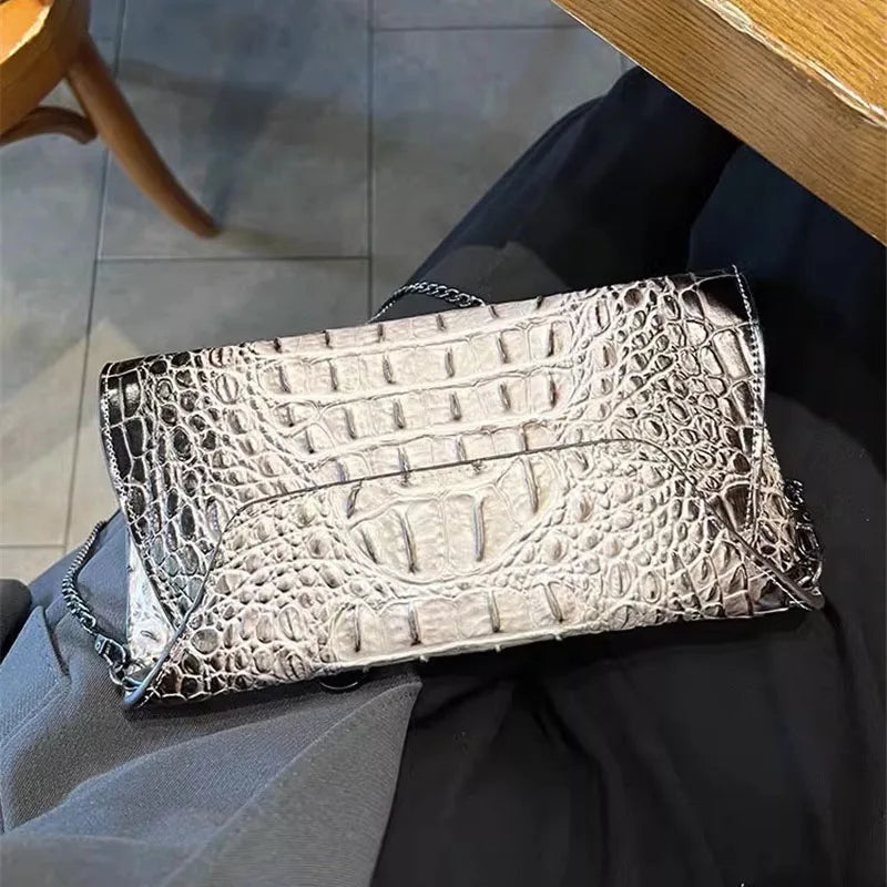 Crocodile Pattern Clutch Envelope Bag for Women