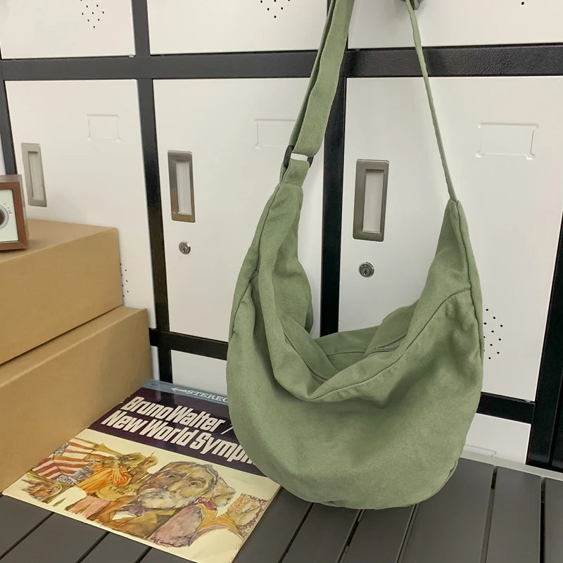 Large Canvas Crossbody Bag for Women – Casual Messenger Bag