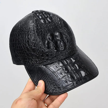 Real Crocodile Leather Baseball Cap for Men