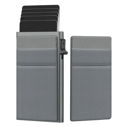 RFID Blocking Aluminum Card Holder with Auto Pop-Up Mechanism