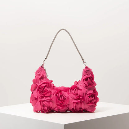 3D Rose Floral Shoulder Bag for Women – Party & Gala