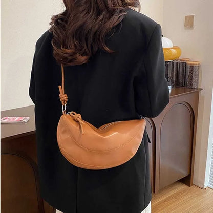 Women's Dumpling Crossbody Bag – Soft PU Leather Shoulder Bag