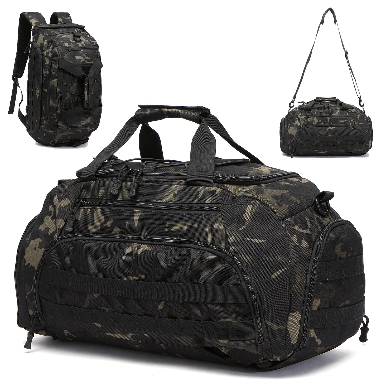 Tactical Gym Bag – 3-in-1 Convertible Backpack, Duffel & Sling with Shoe Compartment