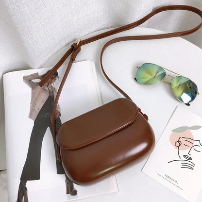 Women Messenger Bag Pu Leather Shiny Shoulder Hard Flip Buckle Mobile Phone Outing Coin Purse