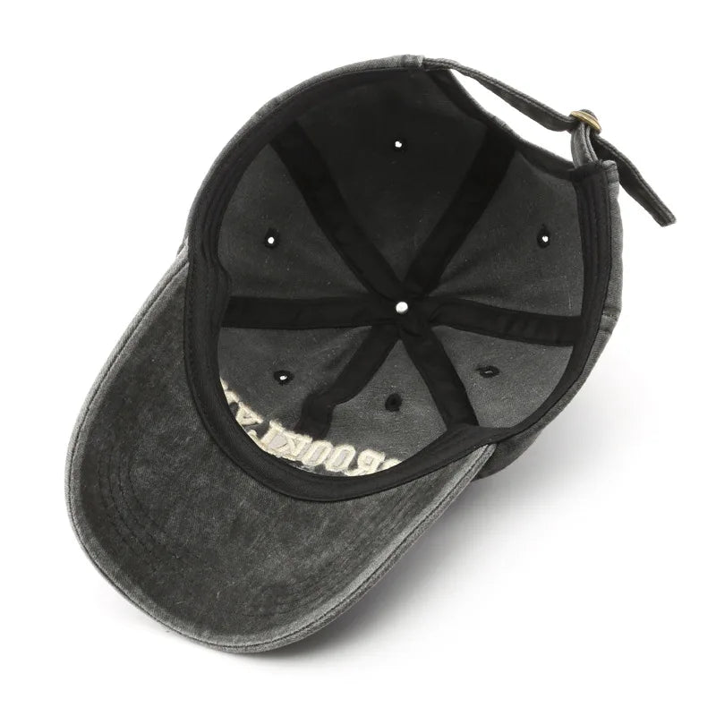 Brooklyn 1947 Embroidered Vintage Baseball Cap Washed Cotton Unisex Hat
