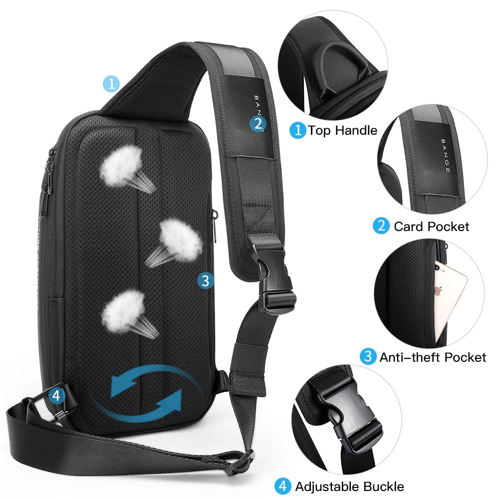 BANGE Crossbody Sling Bag – Waterproof Oxford Shoulder Pack