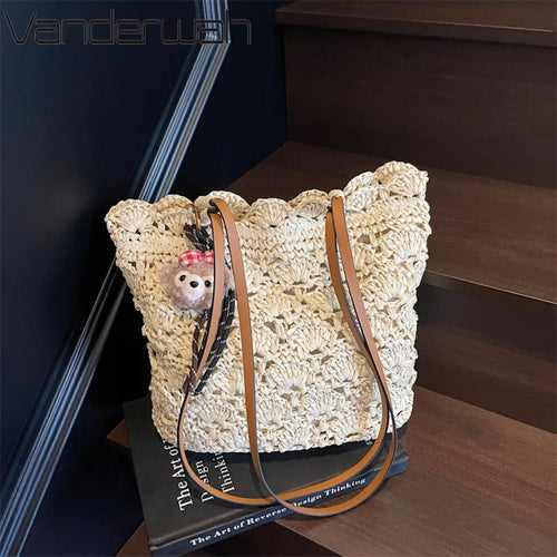 Straw Tote Bag – Large Capacity Women's Woven Beach Shoulder Bag