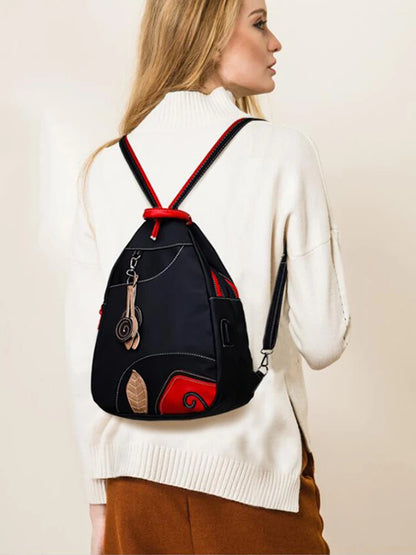 Waterproof Nylon Backpack for Women – Boho Crossbody Travel Bag