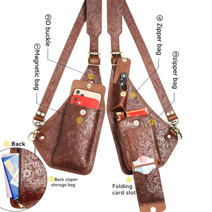 Genuine Leather Underarm Holster Bag – Men's Anti-Theft Shoulder Pack