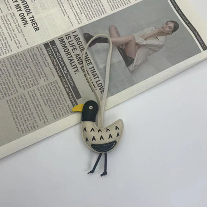 Duck Bag Charm Keychain – Cute Cartoon Leather Bag Pendant