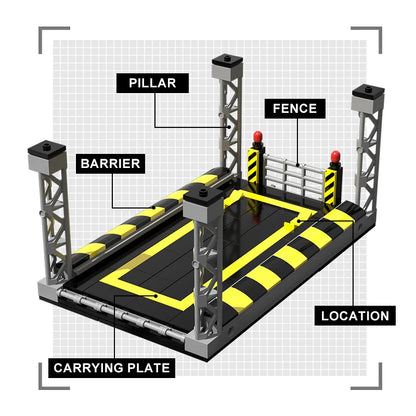 Supercar Garage Building Blocks Parking Lot Display Stand