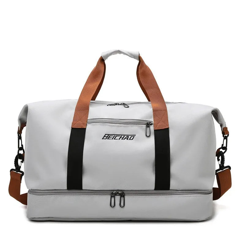 Travel Gym Duffle Bag – Waterproof Weekender with Shoe Compartment