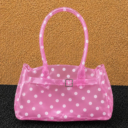 Polka Dot Jelly Shoulder Bag – Clear PVC Women's Handbag