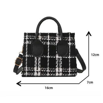 Mini Check Pattern Crossbody Bag – Lightweight Women's Shoulder Handbag