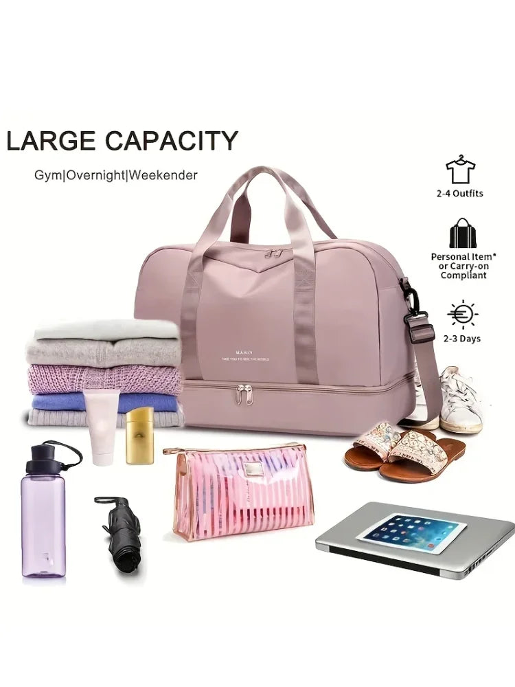 Expandable Travel Duffle Bag | Women's Gym & Weekend Overnight Bag