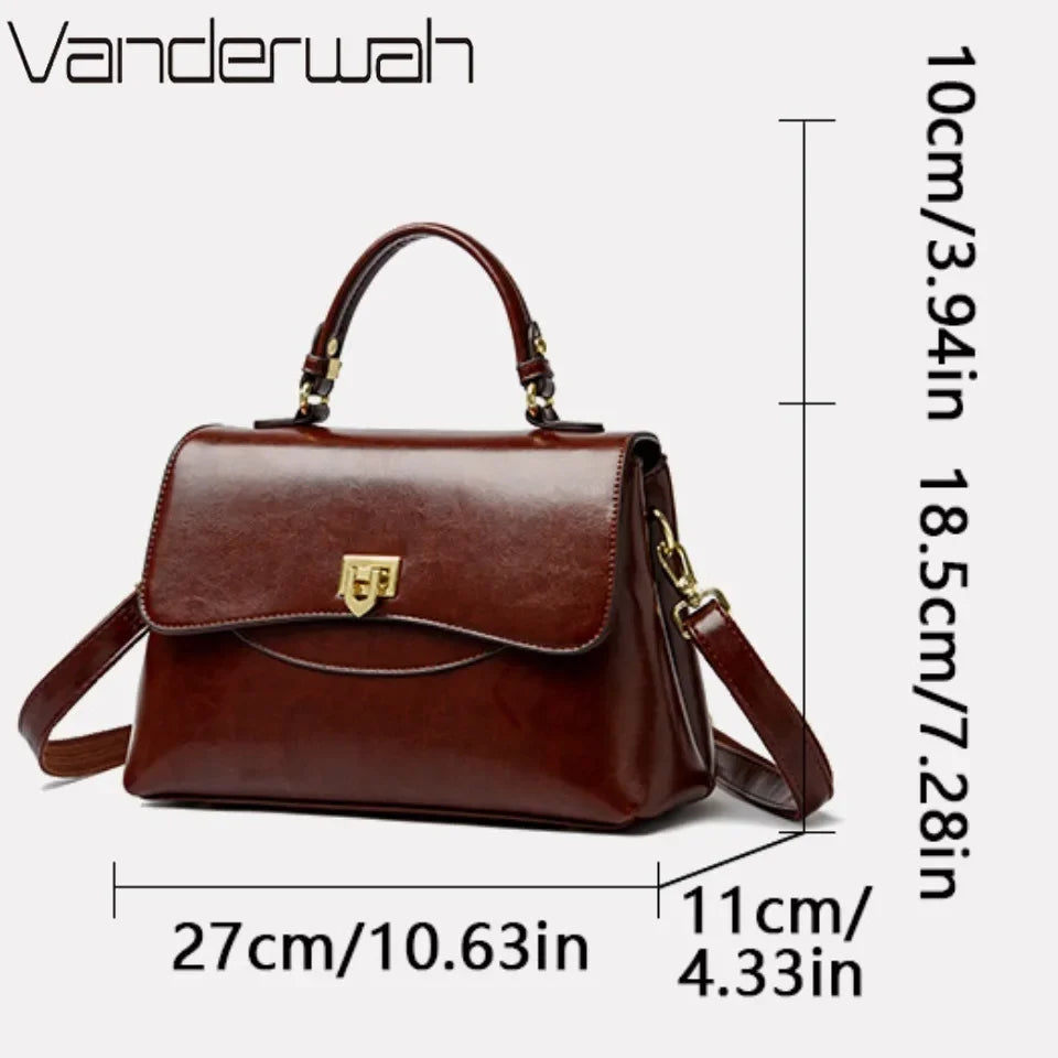 Women's Leather Crossbody Bag – Large Capacity Shoulder Handbag