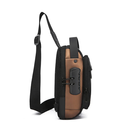 Anti-Theft Chest Bag for Men – USB Charging Crossbody Sling