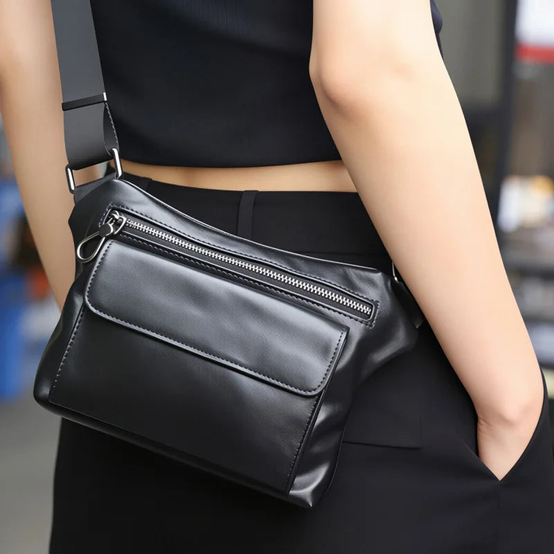 Men's Genuine Leather Crossbody Waist Bag