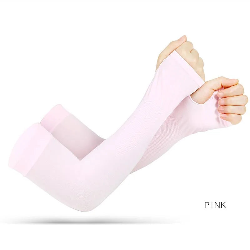 UV Protection Ice Silk Arm Sleeves – Cooling Sun Cover for Men & Women