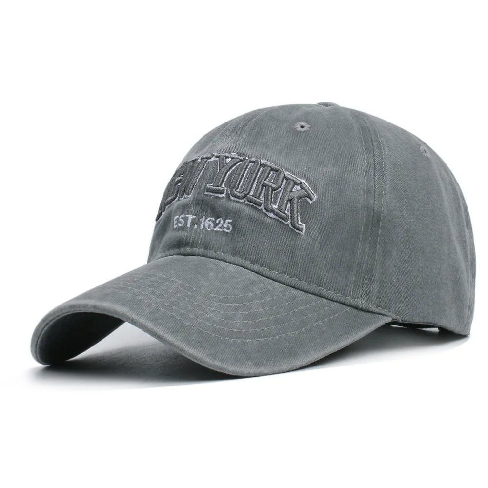 Retro Embroidered Baseball Cap – Washed Cotton Snapback Hat
