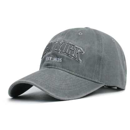 Retro Embroidered Baseball Cap – Washed Cotton Snapback Hat