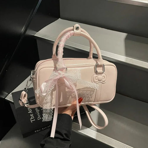 Y2K Bowling Bag – PU Leather Shoulder & Crossbody Handbag