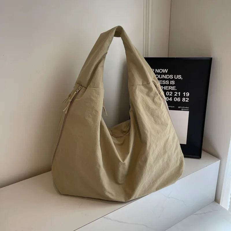 Nylon Shoulder Bag for Women – Casual Commuter Hobo Tote