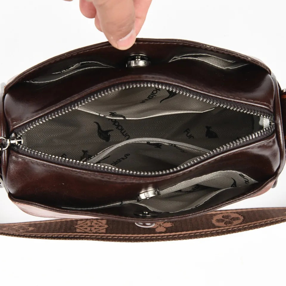 Soft Oil Leather Crossbody Bag for Women – Designer Shoulder Bag