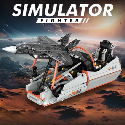 F-35 Fighter Jet Flight Simulator Building Blocks MOC 941pcs